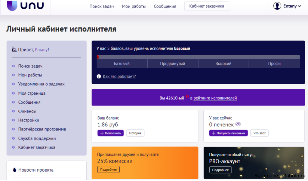 UNU заработок