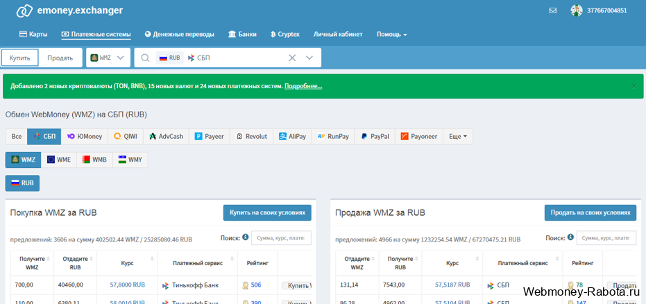 биржа Emoney Exchanger