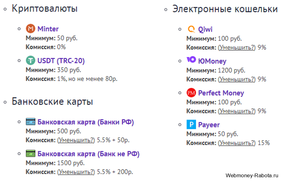 выплата за выполнение заданий с UNO