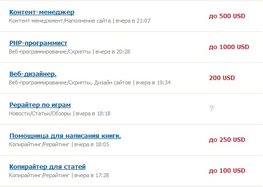 работа на Weblancer Удаленная работа на Weblancer