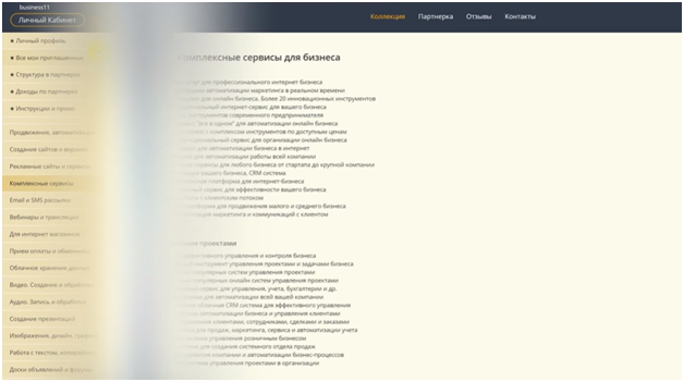Заработок в партнёрской программе Biz-collection