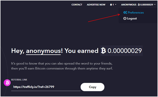Расширение для заработка Биткоинов без вложений на сёрфинге Trafficly