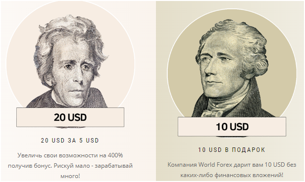 WorldForex бонус