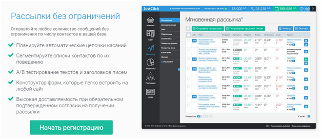 JustClick рассылка