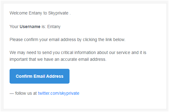 Skyprivate email