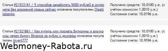 продажа статей