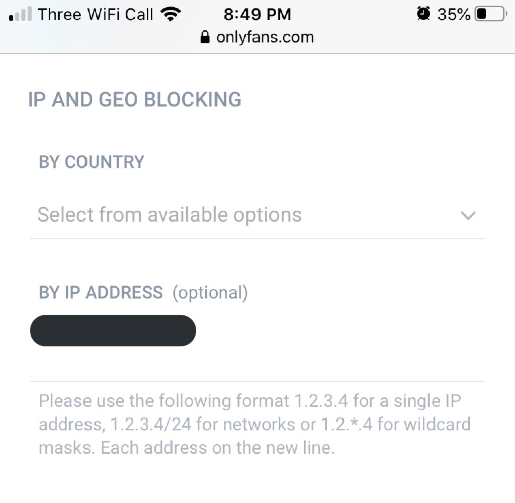 блокировка по IP Onlyfans