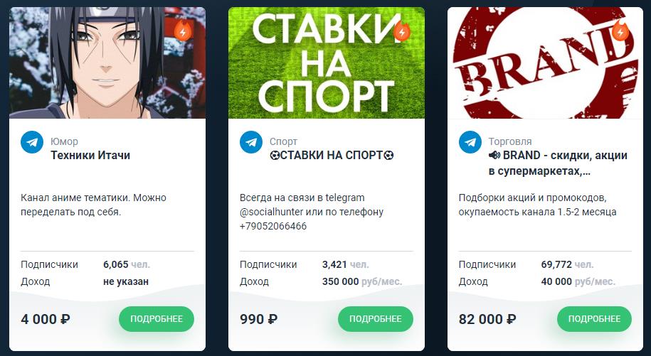 продажа телеграм канала