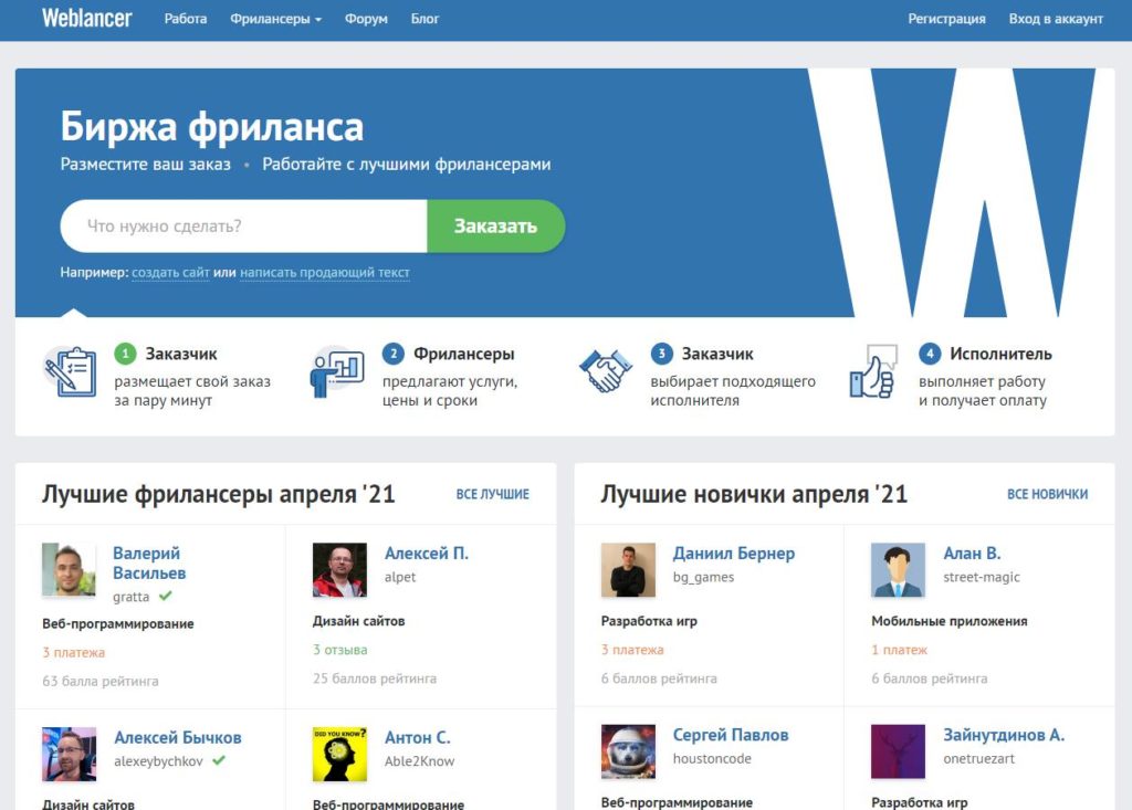 Weblancer биржа