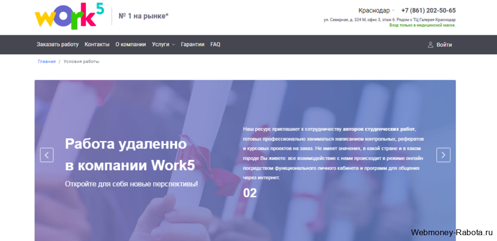 работа удалённо в Work5