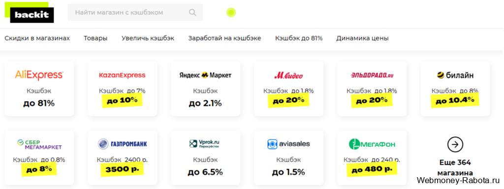 заработок на кэшбэке в Backit