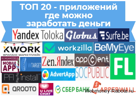 ТОП 20 приложений где можно заработать реальные деньги без вложений с телефона