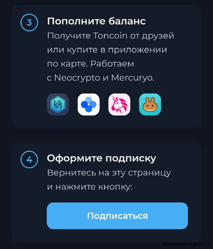 Как купить TON, оформить и оплатить подписку на TON Place