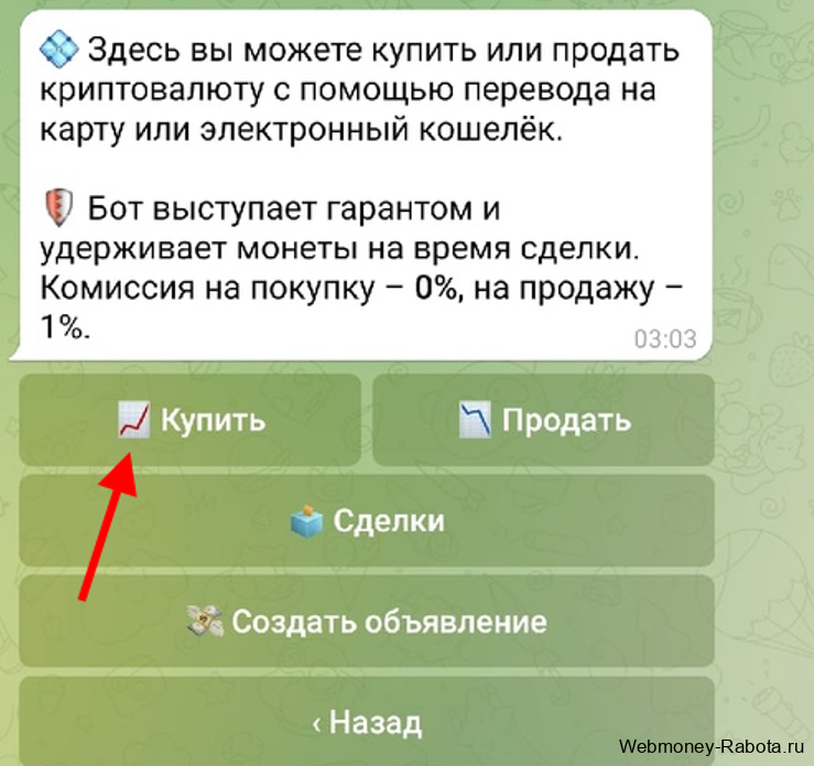 купить крипту в телеграм боте