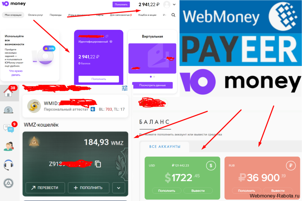 заработок электронных денег на payeer, юмани, вебкам