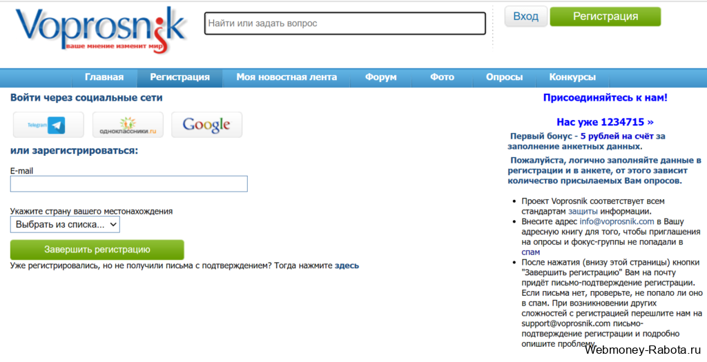 Voprosnik заработок