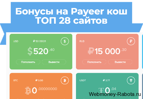 бонусы на payeer