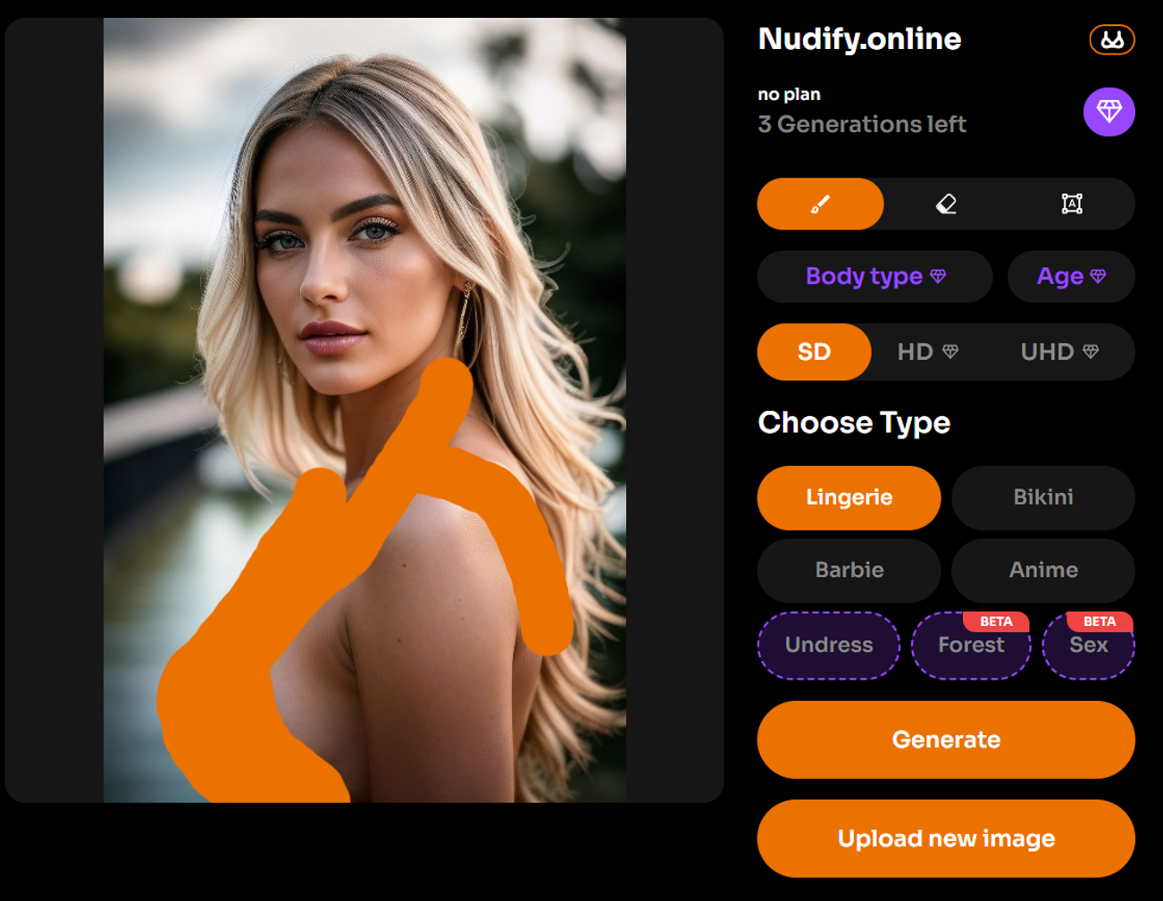 нейросеть Nudify online